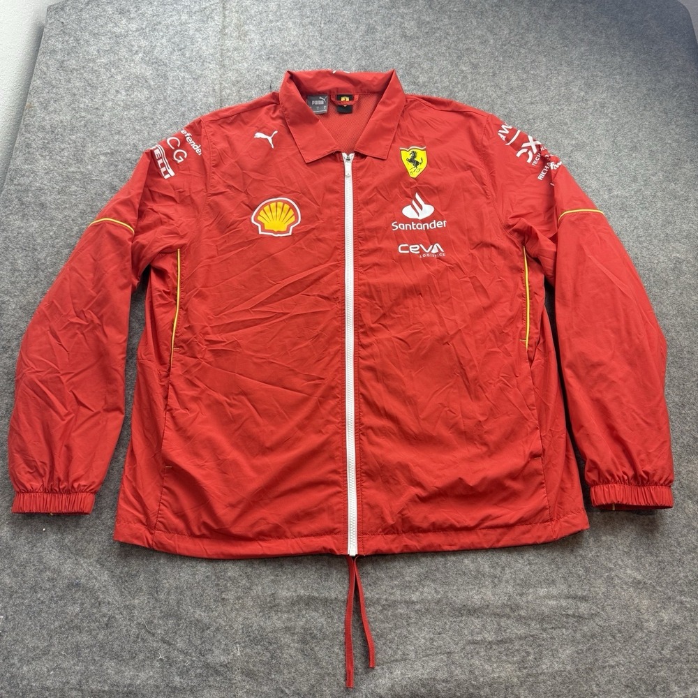 PUMA Scuderia Ferrari F1 2024 Team Coach Jacket Mens XL Full Zip Red 763598-01